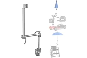 CHOYTONG Mobility Scooter Umbrella Holder - Foldable Stainless Steel Mount Stand Clamp Accessories for Wheelchair, Stroller