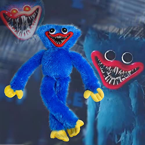 Huggy Wuggy Plush Toy, Blue Soft Poppy Playtime Horror Game Stuffed Doll, 15.7 inches Funny and Scary Cuddle Pillow Gifts for Children