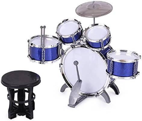 Vortex Toys PVC Drum Set 5 Drums w/Cymbal Stool, Drum Sticks Musical Toy
