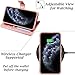 AMOVO iPhone 11 Pro Max Wallet Case [2 in 1 Detachable] Vegan Leather Case for iPhone 11 Pro Max (6.5’’) [Wristlet] [Kickstand] iPhone 11 Pro Max Flip Case (11ProMax (6.5'') Rosegold)