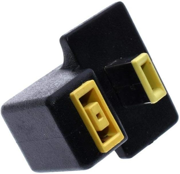 1x 180 Degree Angled Rectangle Port Male to Female Extension Charger Adapter for Lenovo ThinkPad