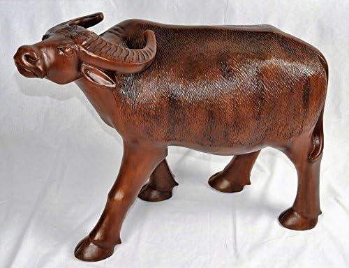 Carabao Wood Statue (Wood, 30 in. x 30 in. x 14 in.)
