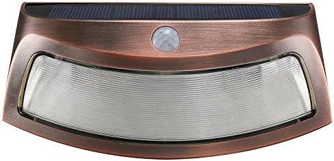 SZ Hibery LED Solar Body Sensor Light IP65 Waterproof Motion Sensor Outdoor Wall light for Garden, Fence, Patio, Deck, Yard, Driveway, Stairs etc. (Copper)