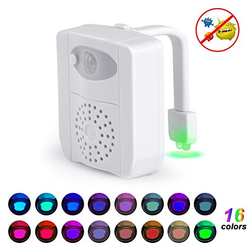 iBetterLife LED Toilet Night Lights Motion Activated with UV Sterilizer & Air Freshener, 16 Color Changing Motion Sensor Inside Toilet Bowl Seat Nightlight Target, Infrared Auto Detection Sensor Lamp