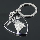 3D Lamborghini Metal Keychain Silver