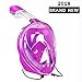 ZSPORT Snorkeling Mask, Easybreath Full Face Diving Mask GoPro Compatible,See More Larger Viewing Area Than Traditional Masks Anti-Fog Anti-Leak Technology (Purple, S/M)