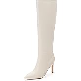 Easyfox Knee High Boots Women Pointed Toe Tall Boots 3 In Stiletto High Heel Long Boots Side Zipper Dress Knee High Boots