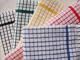 Vision Textiles Night Dreamz Tea Towel Pack 12 100% Cotton Mono Check 40x60cm