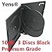Yens 10B3DVD 3 Discs Storage CD DVD Case with Double Sided Flip Tray & Outer Clear Sleeve, Black, 10 Piece