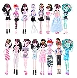 New 10 Sets Random Monster High Dolls Outfits Vest Top Coat Skirt Dress Pants