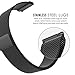 amBand Fully Magnetic Closure Clasp Mesh Loop Milanese Stainless Steel Metal Replacement Band Bracelet Strap for Men's Women's Watch ,Black 20mm