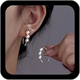 Ximdble Vintage Pearl Stud Earrings Boho Pearl Drop Earrings Hoop Circle Earrings Gold Statement Pearl Earrings Circle Hoop Stud Earrings for Women