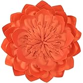 OiseauVoler Decorative Throw Pillow 3D Flower Round Pillow Accent Handmade Cushion with Insert for Couch Bed Home Decor 12 Inch Orange
