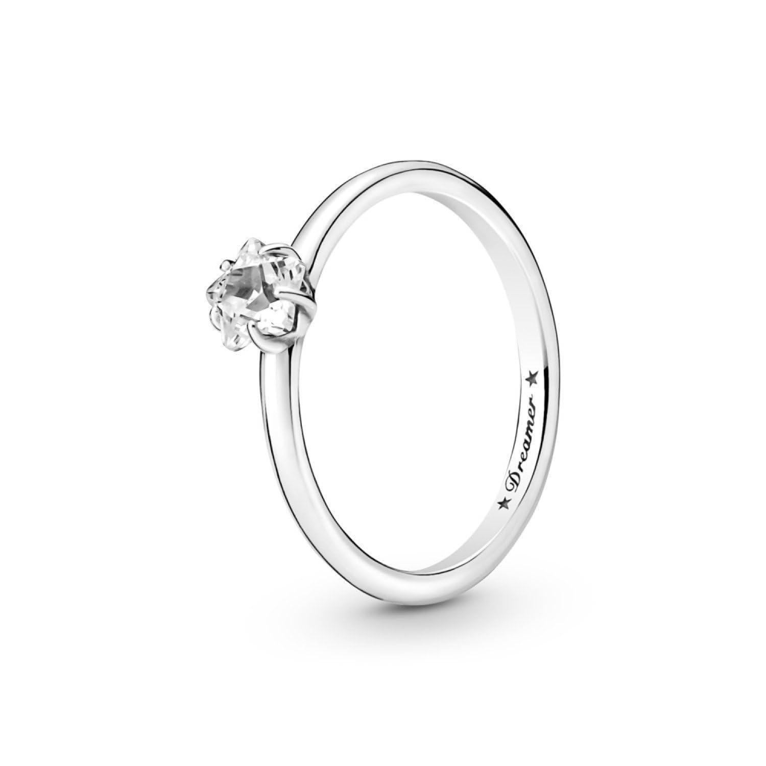 Pandora Moments Celestial Sparkling Star Solitaire sterling silver ring with clear cubic zirconia, 54