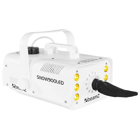 beamZ Snow 900 LED Schneemaschine Schneekanone Effektmaschine (900 Watt, farbig, RGW LEDs, 1 Liter Tank, Fernbedienung, Trage