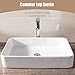 Mecor 24'' X 16'' Rectangle Bathroom Vessel Sink Vessel Basin with Pop Up Drain,White Ceramic