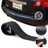 COSMOSS Bumper Protector Guard Rear Bumper Protection Trunk Protectors Black Flexible Rubber Sill Cover Non Slip Adhesive Strips Fits for SUV, Pickup Truck (41 inch)