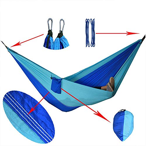 USEN Lightweight Parachute Portable Hammocks for Hiking Travel Backpacking Yard Gear Ultralight Outdoor Parachute Hammock Double Leisure Camping Hammock