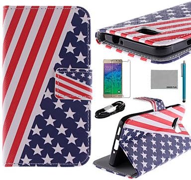 Keiner Case Cover Sleeping Owl Pattern PU Leather Case with Film and USB Cable and Stylus for Samsung Galaxy A5/A5000