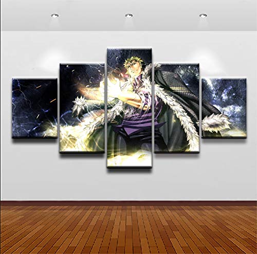 Wall Art Canvas Painting Modular Home Decor HD Print 5 Pieces Anime Fairy Tail Laxus Dreyar Picture 