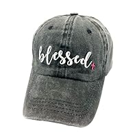 Waldeal Embroidered Women Blessed Distressed Gym Dad Hats Adjustable Thankful Faith Baseball Cap Pink