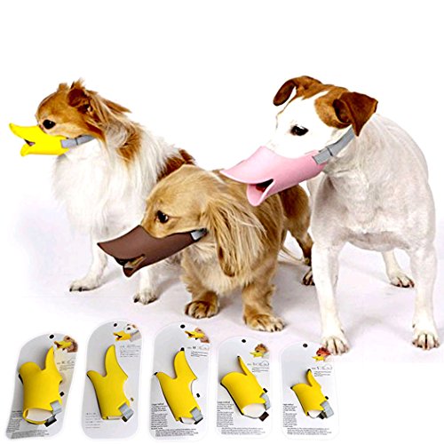 Legendog Dog Muzzle, Anti Bite Duck Mouth Shape Dog Mouth Covers Anti-Called Muzzle Masks Pet Mouth Set Bite-Proof Silicone Material (Orange,S)