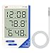 ChenYuTe Digital Hygrometer Thermometer Large Display Humidity Temperature Monitor Indoor Outdoor with Alarm Clock for Household,Kids Home,Kitchen,etc(1 Pack)