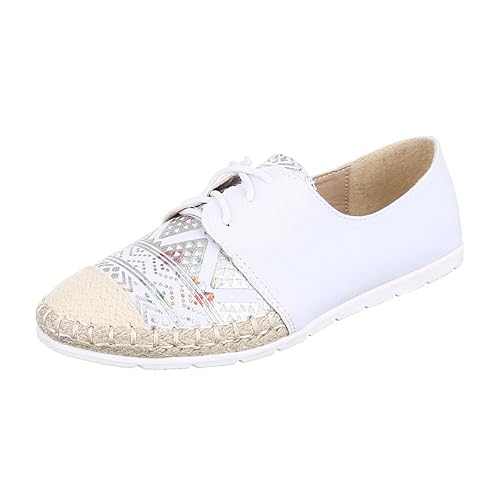 Schnürer Damenschuhe Oxford Schnürer Schnürsenkel Ital-Design Halbschuhe