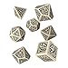 Q-Workshop Dwarven Beige & Black RPG Ornamented Dice Set 7 Polyhedral Pieces