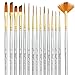 TAMEHOM sdafaesr Set of 15-Miniature Liners Brushes for Fine Detailing,Model, Airplane, Paint by Numbers Supplies Kit, Silver Handle