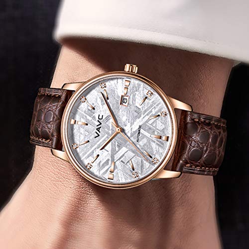 VAVC-Mens-Meteorite-Dial-Waterproof-Automatic-Self-Wind-Wrist-Watch-with-Brown-Leather-Band