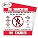 No Soliciting, No Excuses Sign, Dimne, Package 4 Mil Vinyl Decal Stickers USA Made by My Sign Center