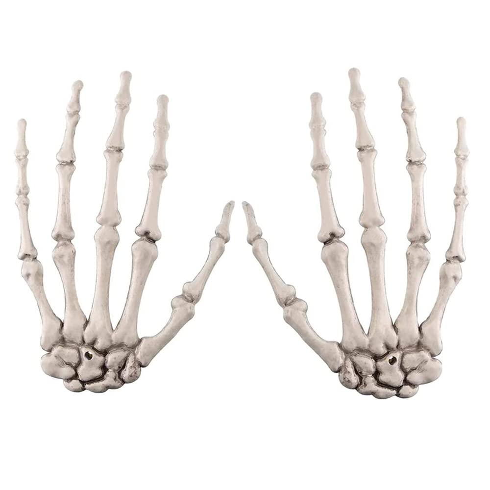 Vocoliday 1 Pair Halloween Skeleton Hands Plastic Skeleton Hands for April Fools' Day Easter Halloween Christmas Themed Party Decoration Props