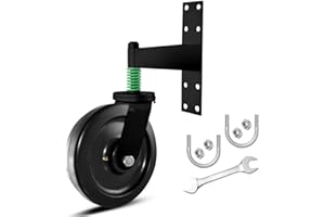 LIBEROLL Fence Gate Wheels 6 or 8 inch for Metal Tube Gate 1000-1400lb Capacity 360 Degree Rotation Spring-Loaded Heavy Duty Gate Caster with Screwdriver &Screws (Black 1or 2pcs) (Black, 1000LBS 6inch 1pcs)