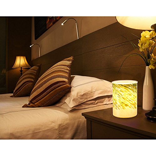 COOSA Bamboo Leaves Pattern Glass Electric Oil Warmer or Wax Tart Burner Night Light Aroma Decorative Lamp for Gifts & Decor (Green) - Thumbnail 4
