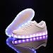 CIOR Led Light Up Shoes 11 Colors Flashing Rechargeable Sports Dancing Sneakers for Mens Womens Boys Girls, 101A, 9.5 B(M) US Women / 6.5 D(M) US Men (D.white)