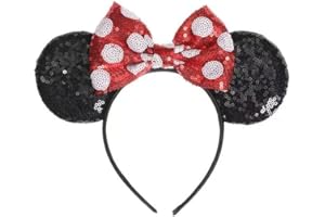 GAIGISFUR Miki and Mini Ears Headbands, Sequin Ears for All, Shiny Bow Hairbands - Perfect for Cosplay, Parties & Accessories