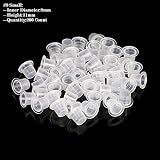 AKOAK 200 Pcs Disposable Plastic Tattoo Ink Caps Cups for Tattoo Ink Tattoo Supplies(Sizes #8 Small)