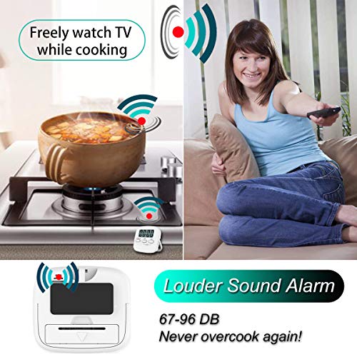 Kitchen Timer, Cbiumpro 2 Pack Digital Kitchen Timer Loud Alarm Countdown Timer for Cooking, Bathing, Gaming, Kids, Teacher - Battery Included