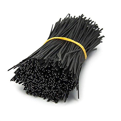 Eshylala 1000 Pcs Metallic Twist Cable Cord Wire Ties Reusable Cable Ties Cable Clips for Food Bags Clear Plastic Treat Bag Home Office Garden Use (Black)
