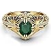 Kintaz Women's Engagement Wedding Ring European and American Fashion Luxury Simulation Green Diamonds Jewelry (8, Gold)