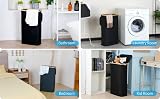 efluky Slim Laundry Basket with Lid 63L Tall Narrow Foldable Black view 8