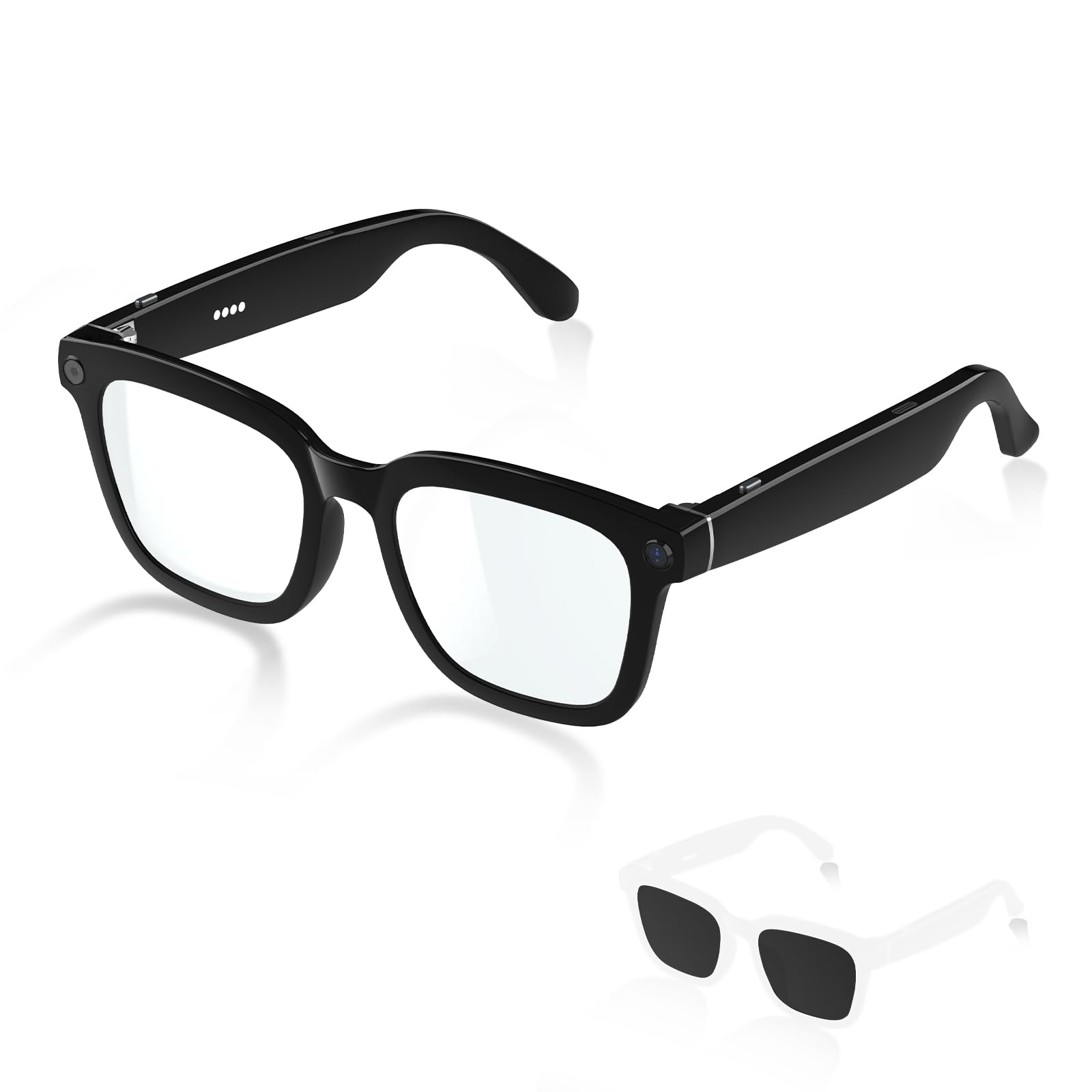 Photo 1 of AI Smart Glasses with 800W HD Camera&1080P Video Recording | AI Assistant (ChatGPT), Translation, Voice & Music Control | Bluetooth 5.3/WiFi, Including Anti Blue Lights and Polarizing Lenses