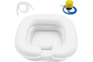 BIRDDIE Inflatable Shampoo Basin, Portable Hair Washing Bowl for Bedridden, Disabled, Injured, Elderly, Shampoo Bowl for Dreadlocks and Home Hair Washing Sink (White)