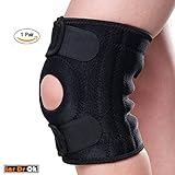 Lar DrOk Knee Brace,Breathable Neoprene Open Patella Knee Support,Non-slip Adjustable Knee sleeve with Straps - Injury Recovery Knee Brace comfort One Size