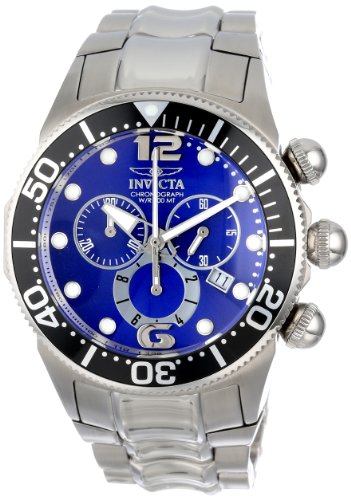 Invicta Men's 14196 Lupah Chronograph Blue Dial Stainless Steel Watch
