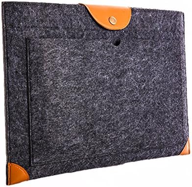 Zhannice Zac Wool Felt Laptop Sleeve Tablet Cover Dark Grey 13 Inch