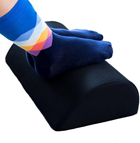 Foot Rest for Under Desk, Ergonomic Perfectly Angled, Non-Slip, Memory Foam Cushion, Relieves Knee, Leg and Foot Pain, for Office, Home and Travel (Black)