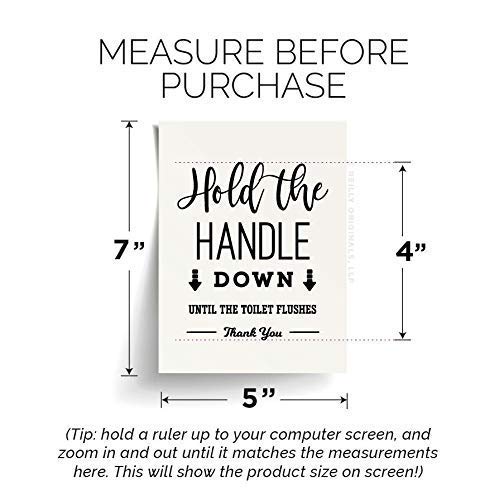 5x7" *UNFRAMED PRINT* Hold the Handle down until toilet flushes cute sign Bathroom Sign Bathroom Restroom Decor Art Hotel Restaurant airbnb modern rustic farmhouse cottage