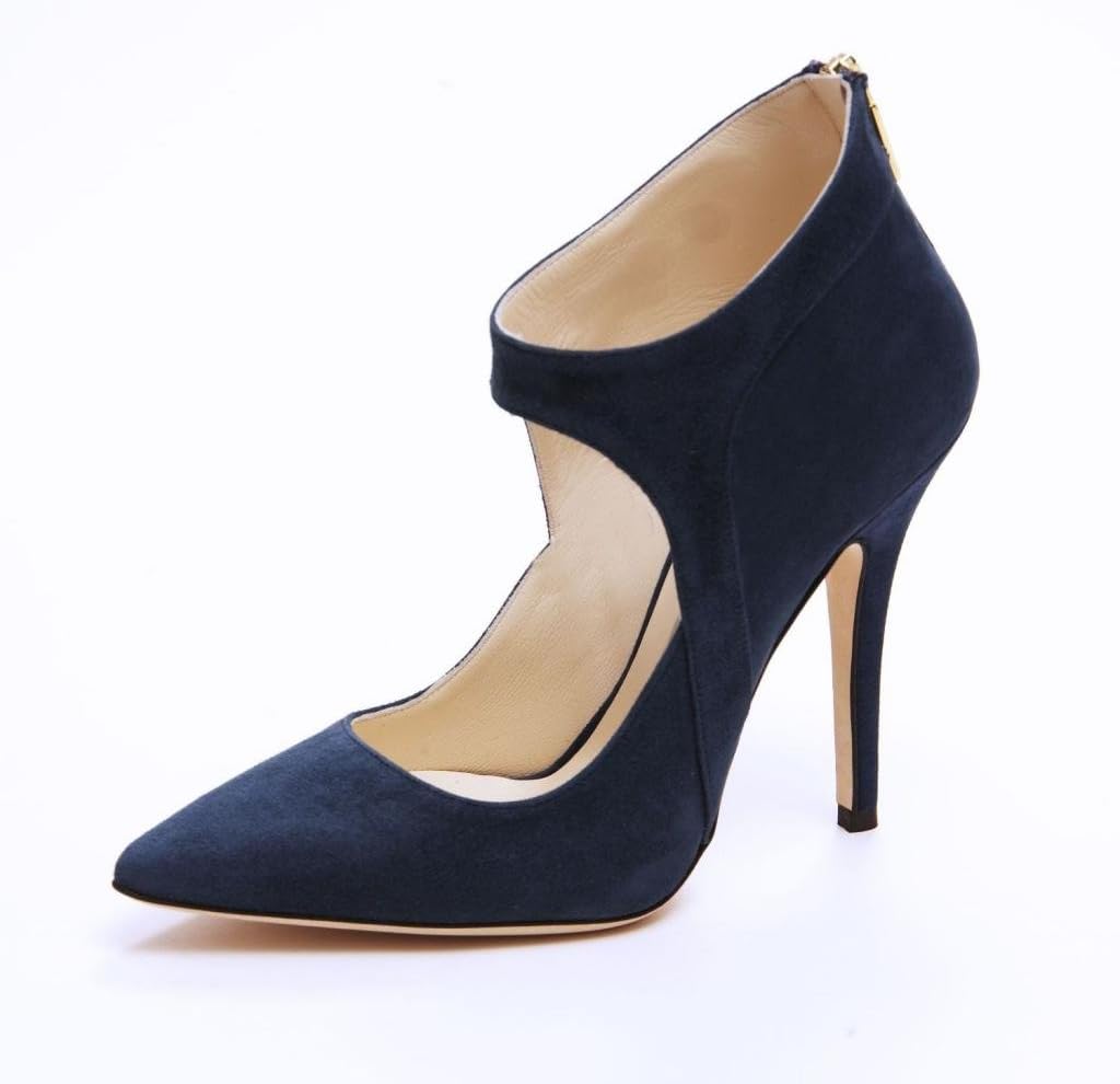 Emilio Caprini Eva Pointy Toe Ankle Strap High Heel Shootie Pump